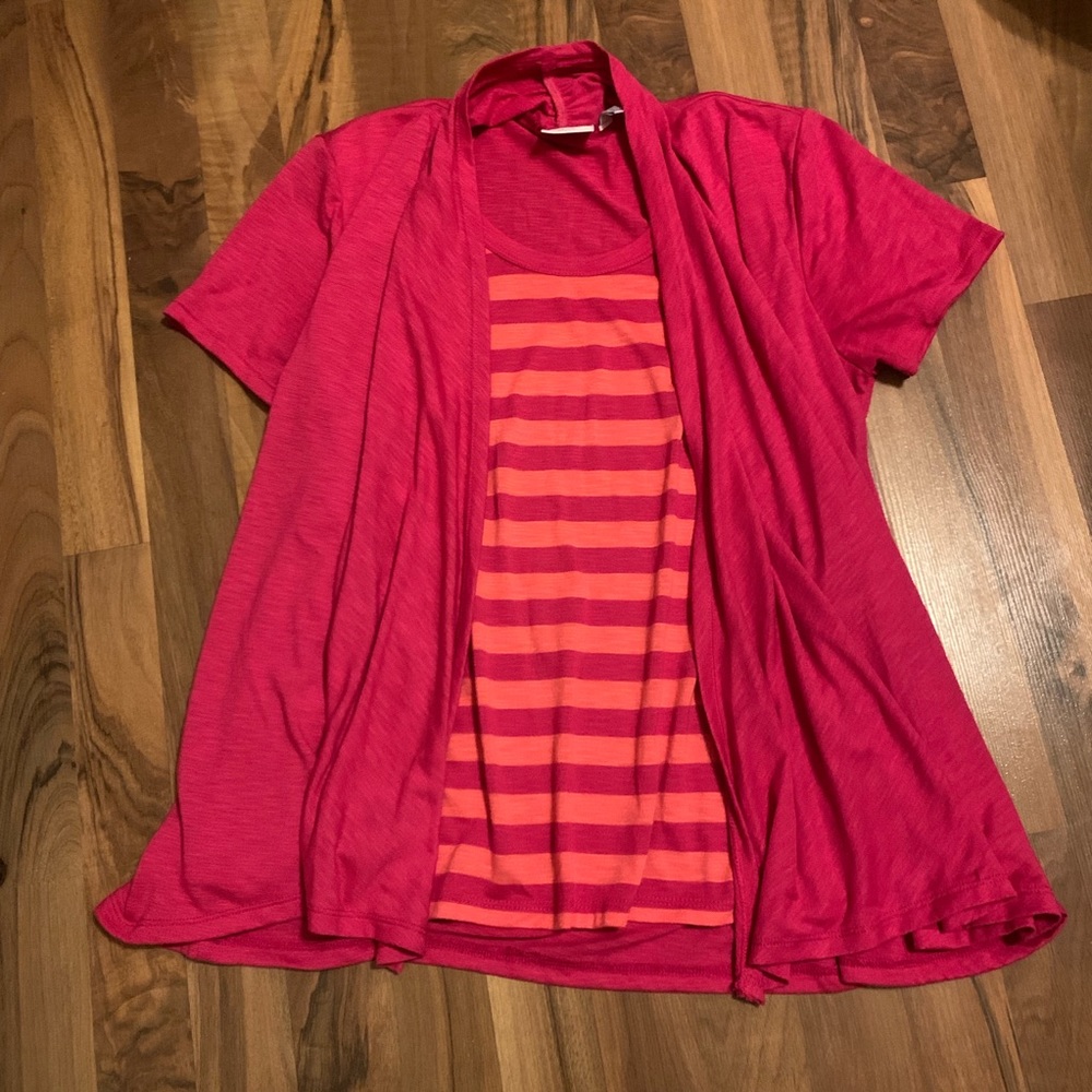 Pink and Orange Stripe Shirt